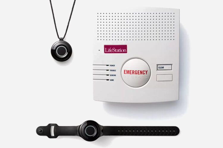 Medical alert product shot with console, watch, and pendant