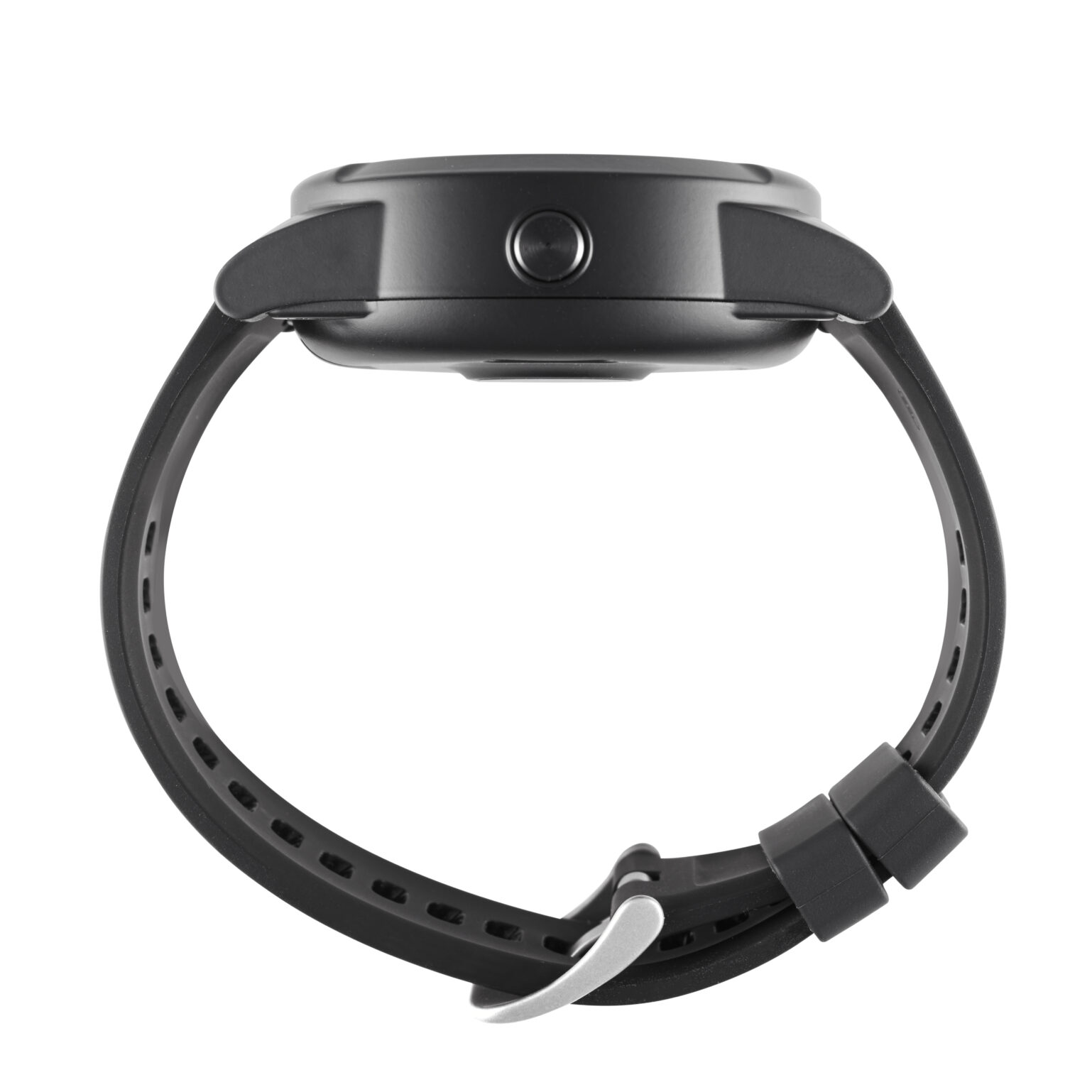 A sidekick smart watch with a sleek black band