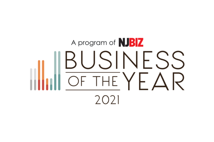 NJBIZ Business of the Year 2021 logo with colorful bar graphics and the text "A program of NJBIZ"
