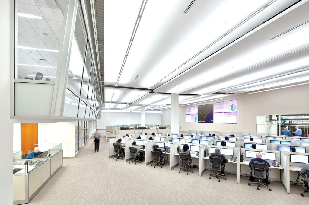 Monitoring center for medical alert calls, demonstrating a professional and established area to communicate with lifestation devices and community