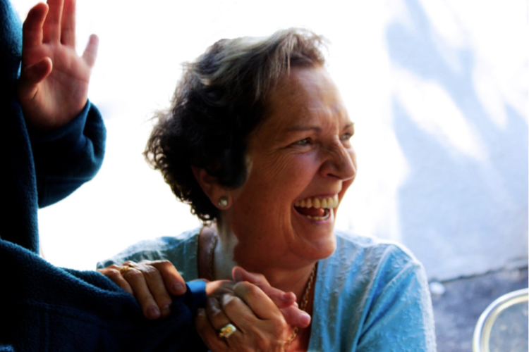 a happy senior woman